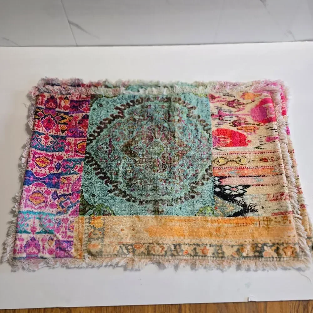 World Market Haveli Placemat Set 4 Patchwork Persian Rug Theme Placemats 13 x 19